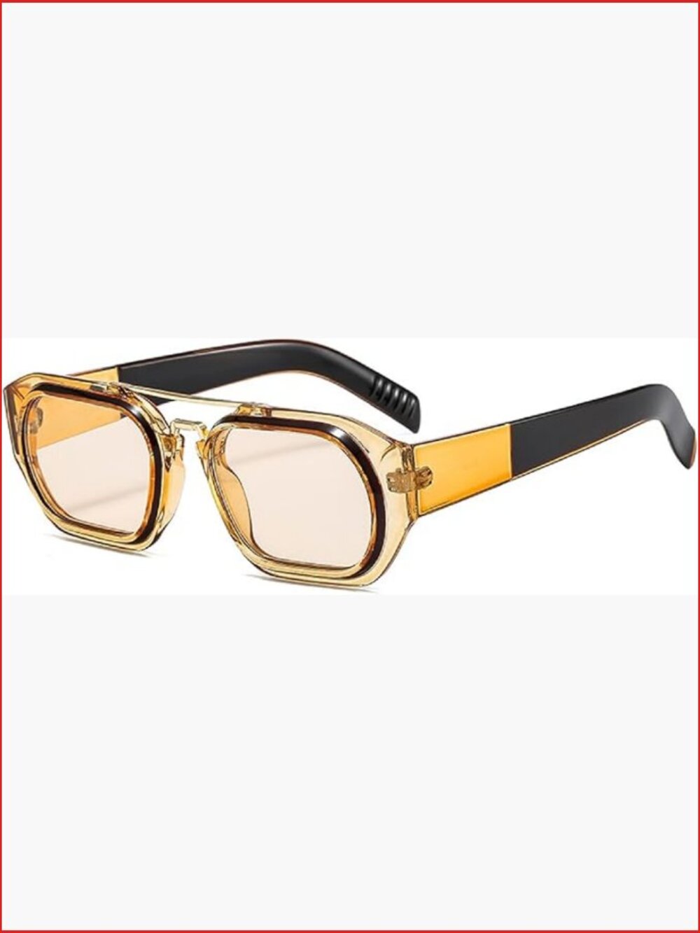 Retro Square Abstract Unisex Sunglasses UV400 Protected Medium